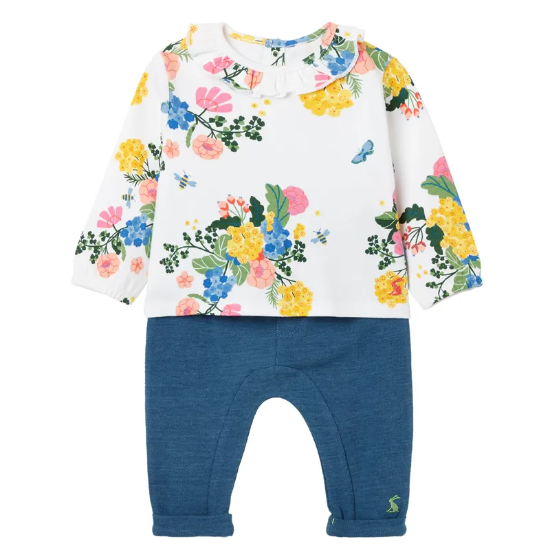 Joules Penny Printed Top and Leggings Set - White Garden Floral